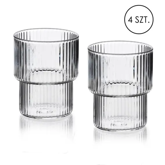 Cena promocyjna Komplet 4 Szklanek 320ml Ze Szkła Borokrzemowego 8x7x9,7cm Lumarko